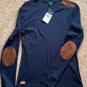NWT Ralph Lauren long sleeve tee with elbow patches